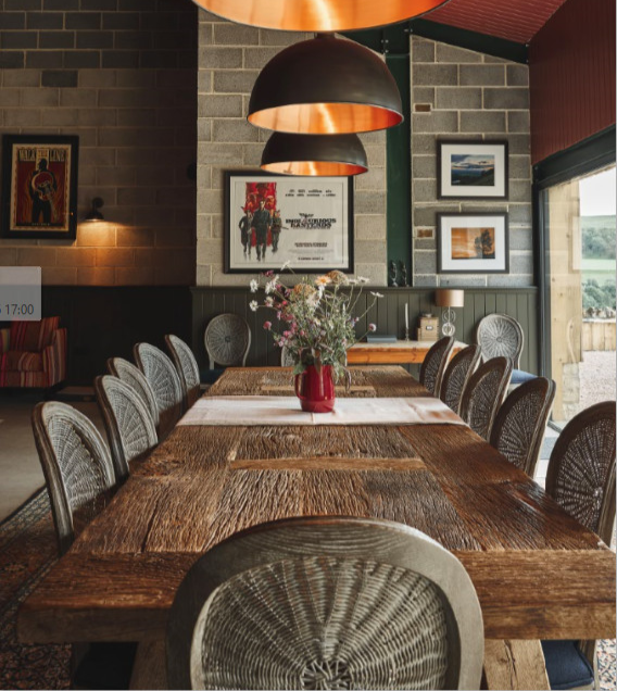 Long-table dinners by firelight